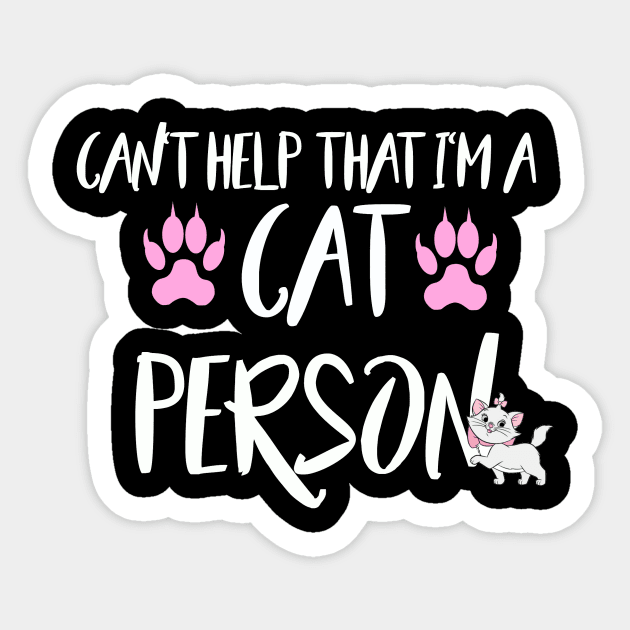 Cat Person Tee Sticker by Philharmagicalshop